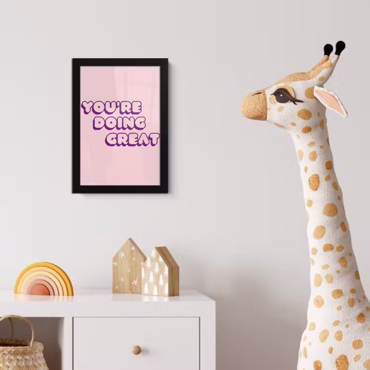 Poster met lijst - You're doing great - Roze - Bubble letters — 5
