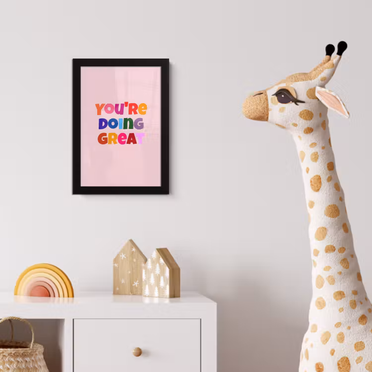 Poster met lijst - You're doing great - Roze - Kleurrijk — 5