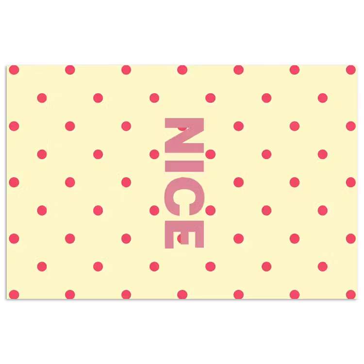 Poster - Nice - Stippen - Roze - Geel — 1
