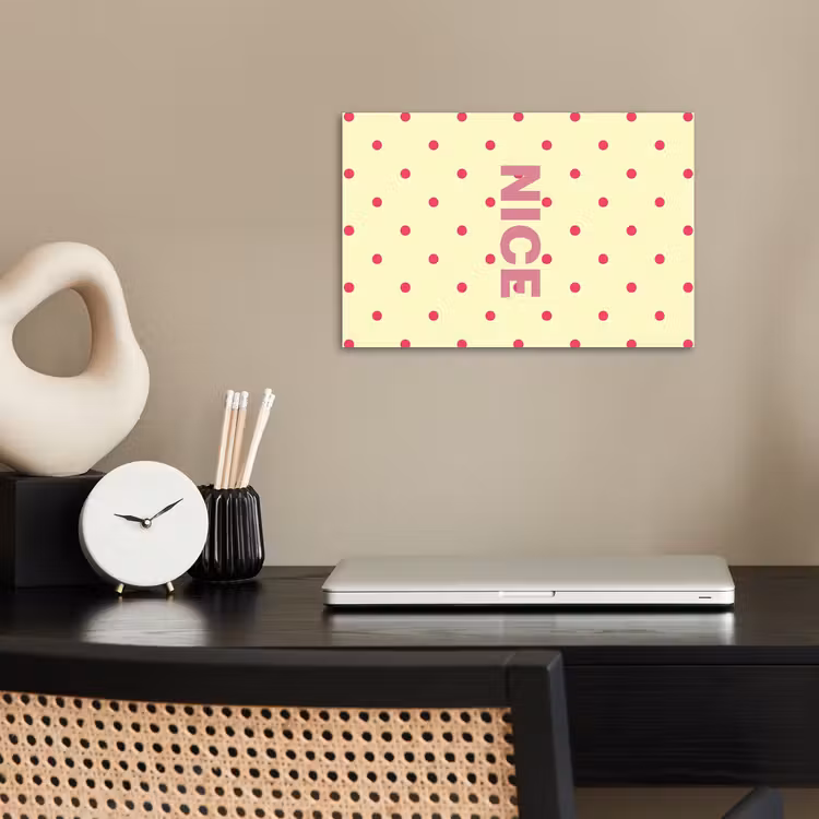 Poster - Nice - Stippen - Roze - Geel — 2
