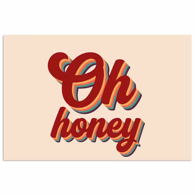 Poster - Oh honey - Rood - Schaduw — 1