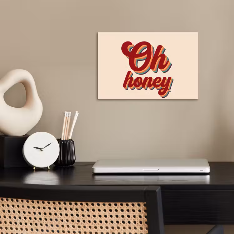 Poster - Oh honey - Rood - Schaduw — 2