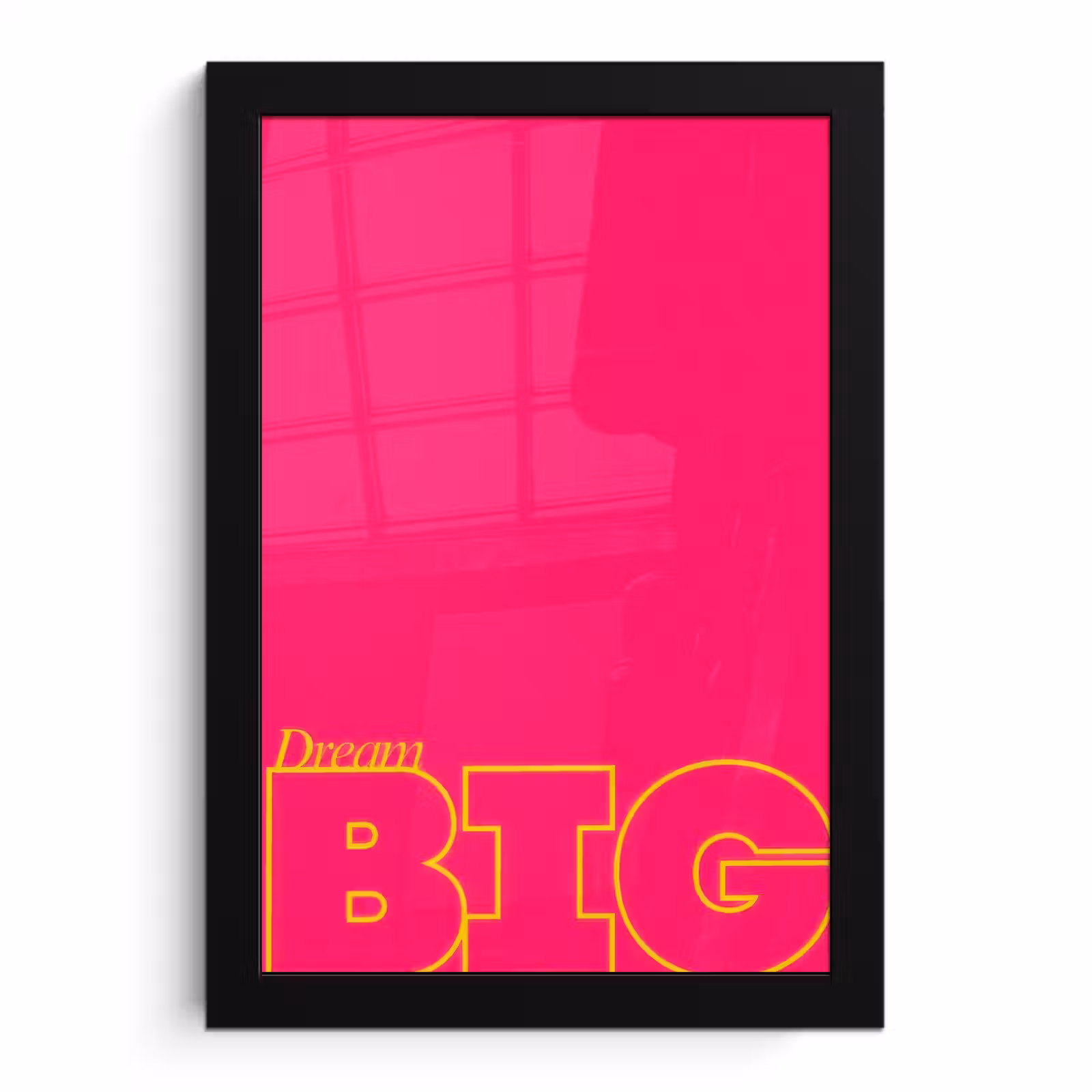Poster met lijst - Minimalistisch - Roze - Dream big - Grafisch — 1