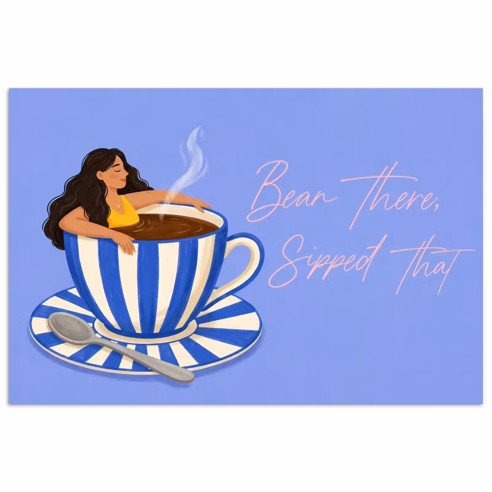 Poster - Mok - Koffie - Vrouw - Paars — 1