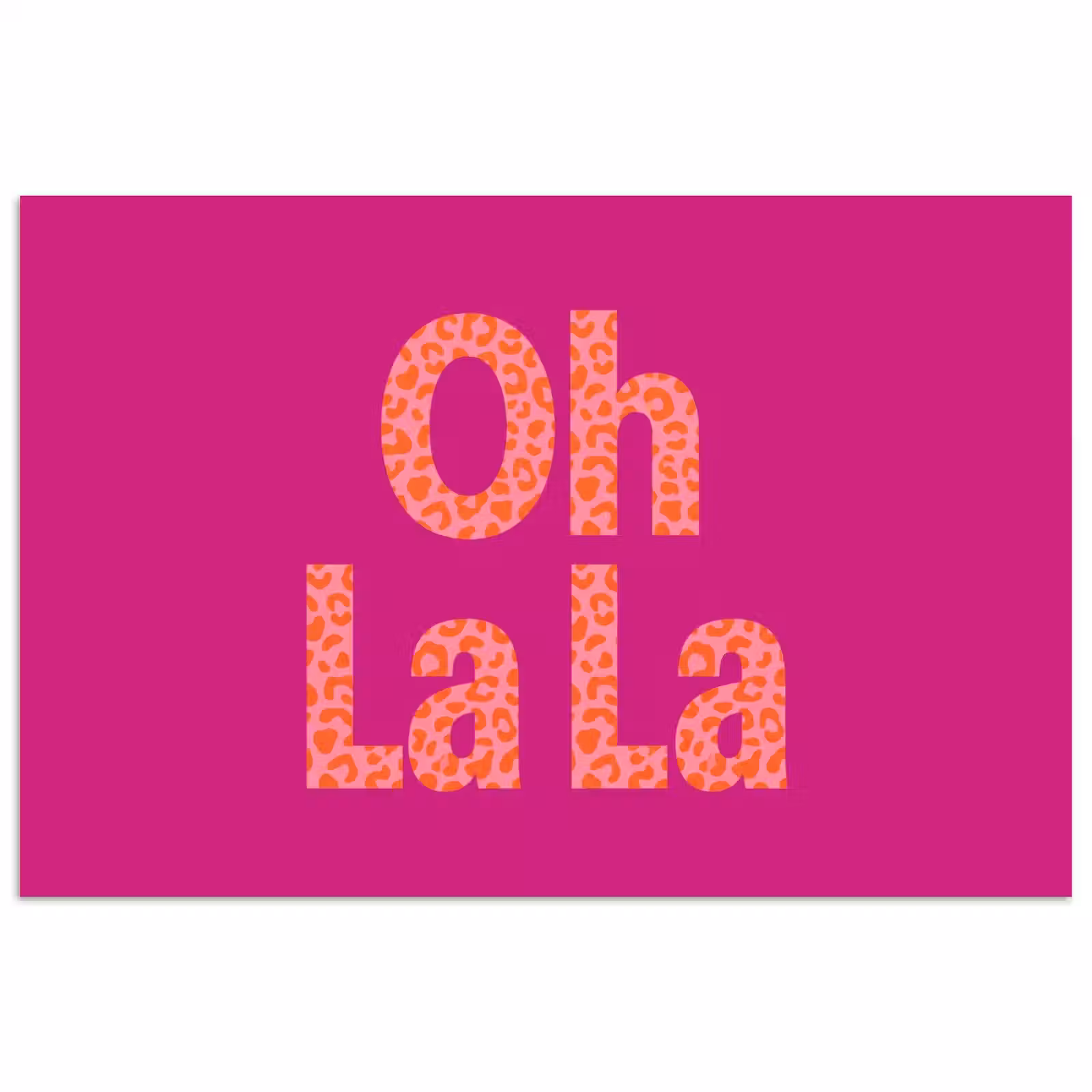 Poster - Oh la la - Luipaardprint - Roze — 1