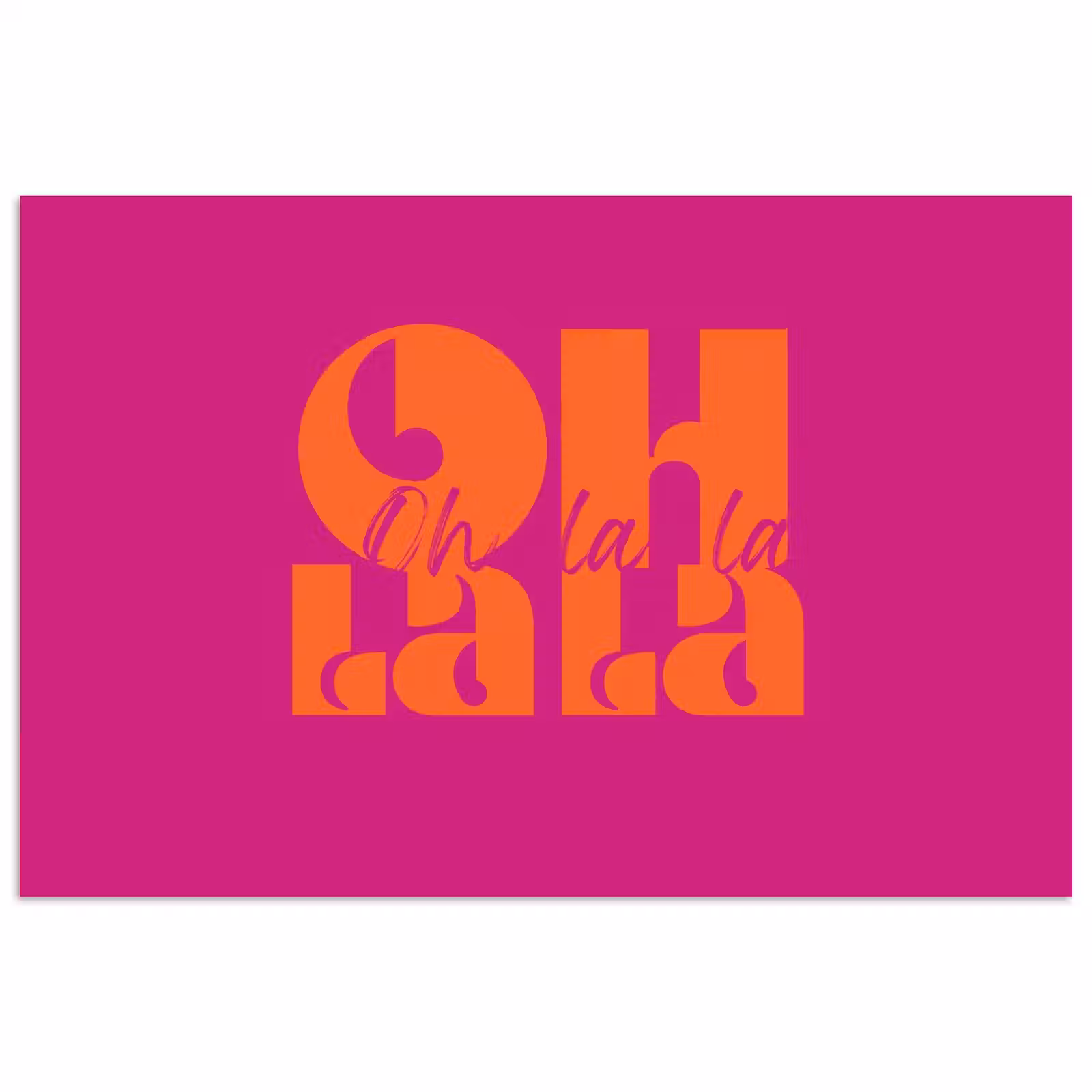Poster - Oh la la - Roze - Oranje - Gestapelde letters — 1