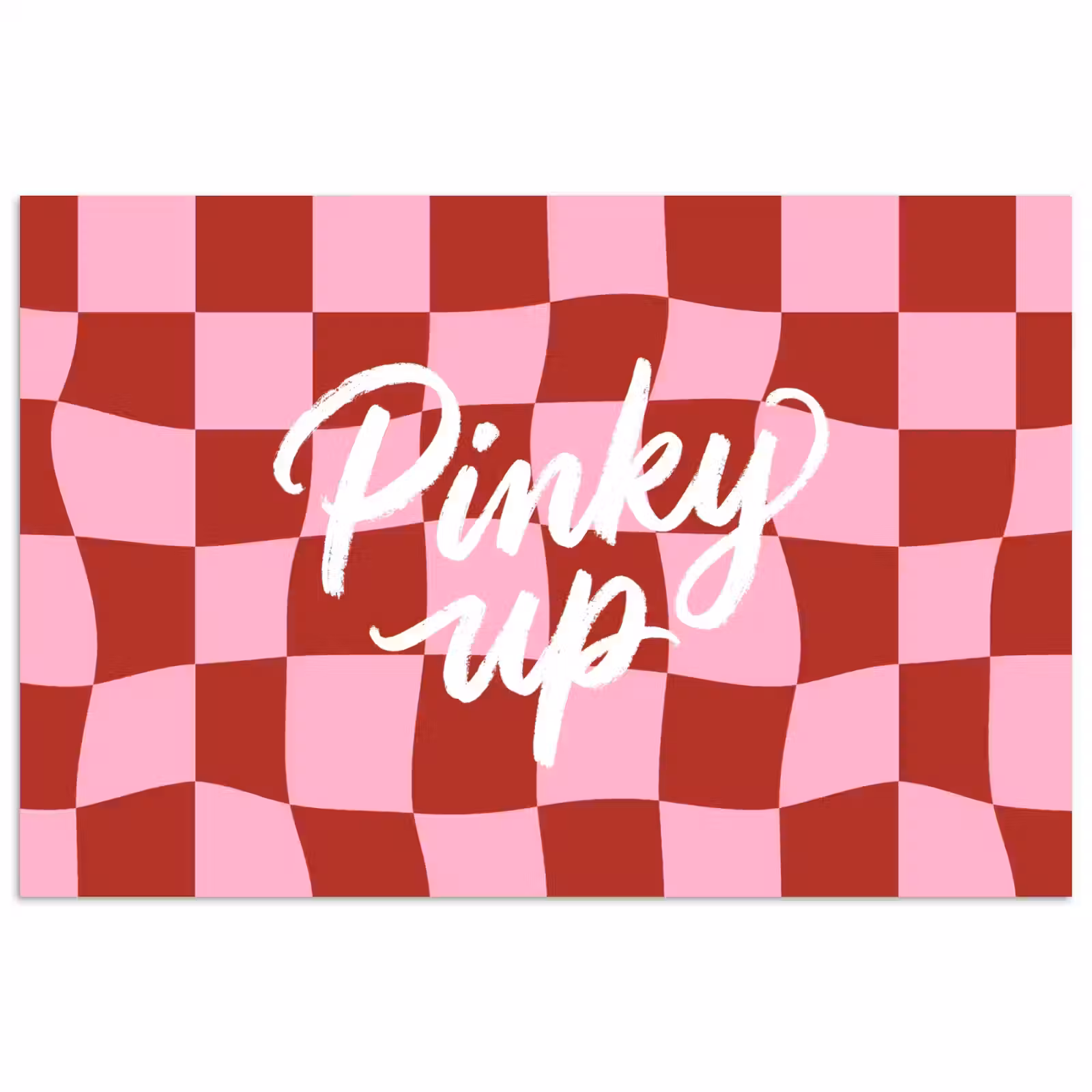 Poster - Pinky up - Geblokt - Bordeauxrood — 1