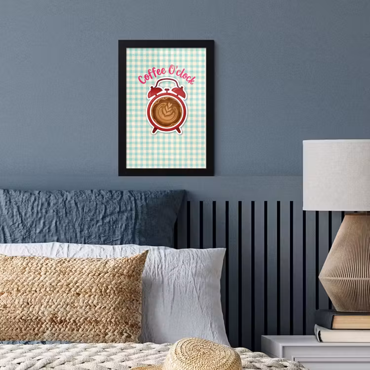 Poster met lijst - Koffie - Klok - Groen — 4