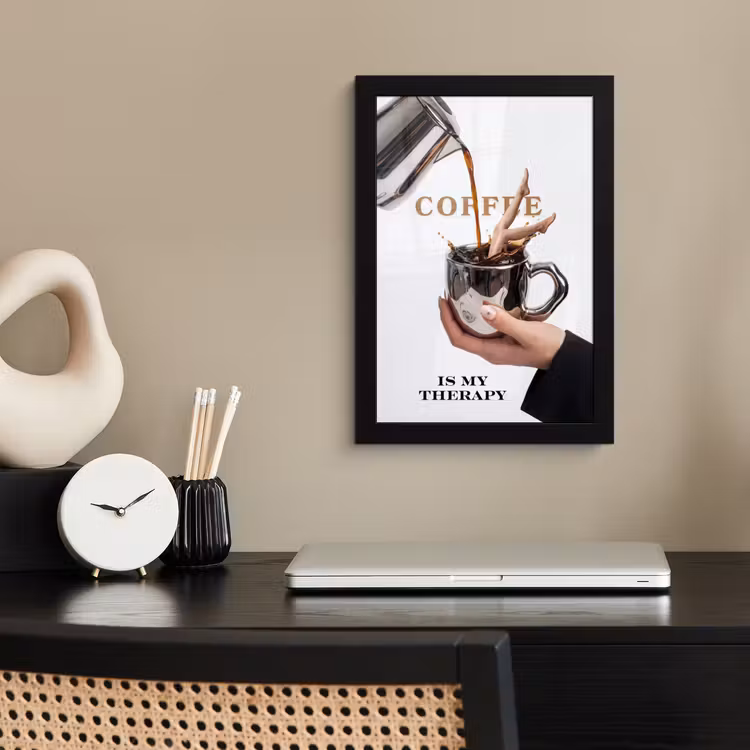 Poster met lijst - Koffie - Mok - Kan - Therapie — 3