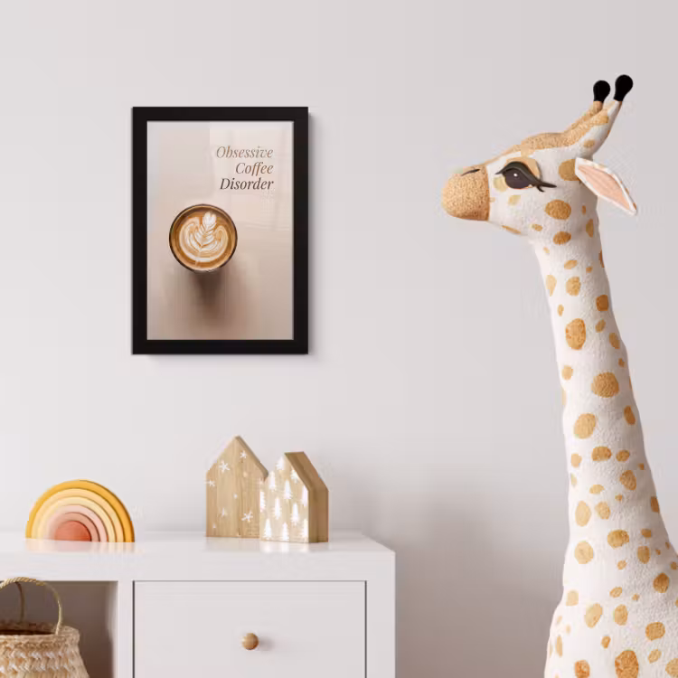 Poster met lijst - Koffie - Obessive Coffee Disorder - Beige — 5