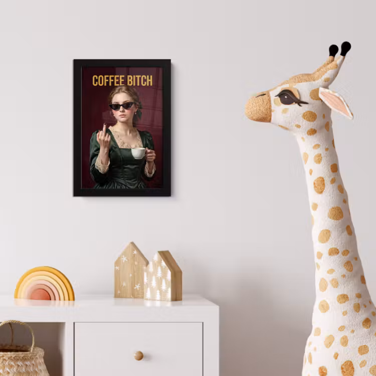 Poster met lijst - Koffie - Vrouw - Middelvinger — 5