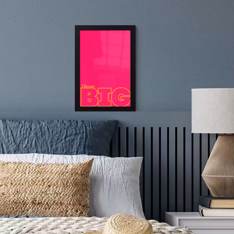 Poster met lijst - Minimalistisch - Roze - Dream big - Grafisch — 4