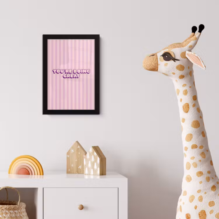 Poster met lijst - Paars - Strepen - You're doing great - Schaduw — 5