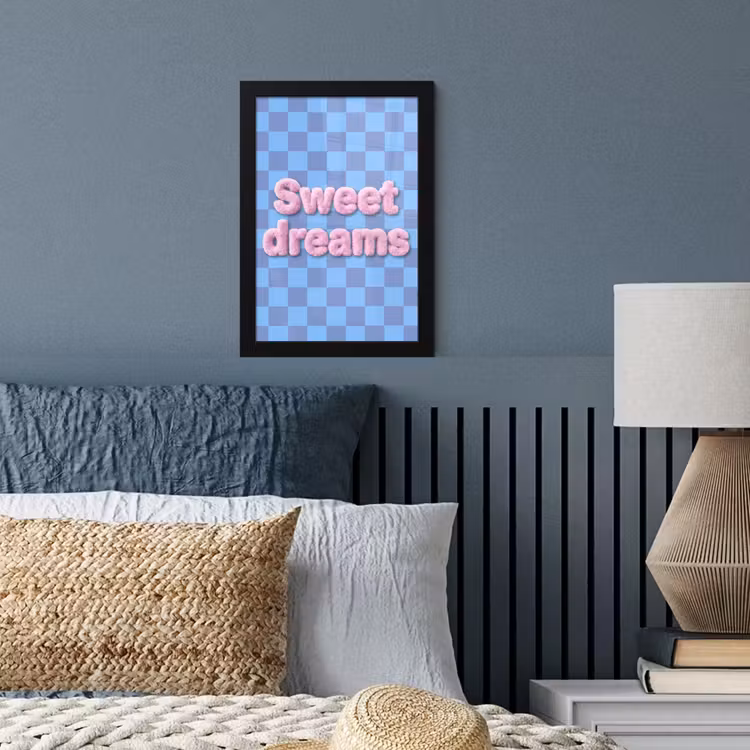 Poster met lijst - Sweet dreams - Vierkanten - Roze - Blauw — 4