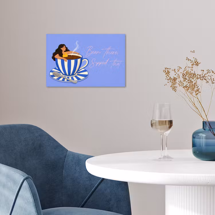 Poster - Mok - Koffie - Vrouw - Paars — 4