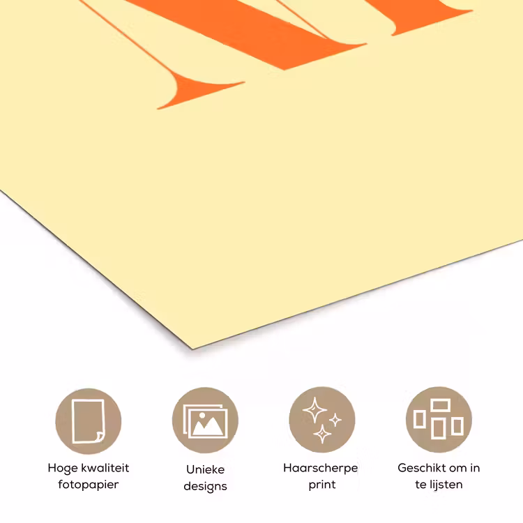 Poster - Nice - Oranje - Geel - Minimalistisch — 5