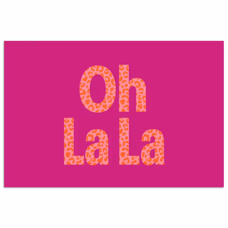 Poster - Oh la la - Luipaardprint - Roze — 1