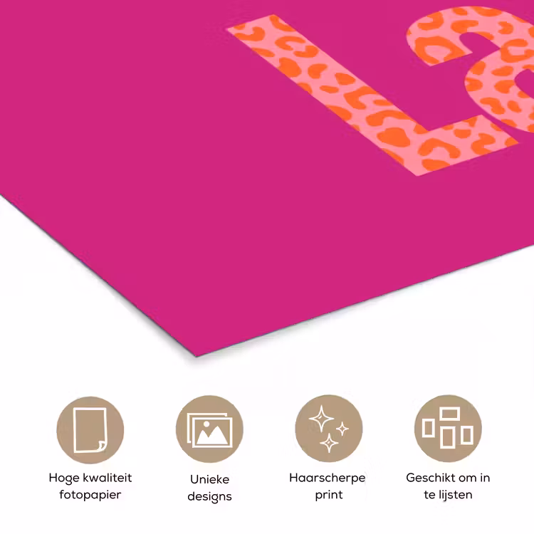 Poster - Oh la la - Luipaardprint - Roze — 5