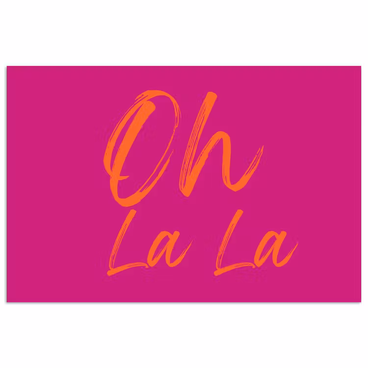 Poster - Oh la la - Oranje - Roze — 1