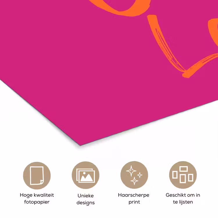 Poster - Oh la la - Oranje - Roze — 5