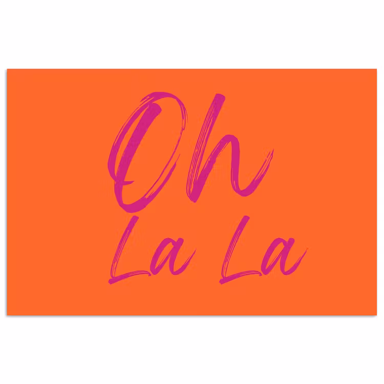 Poster - Oh la la - Oranje - Roze - Grafisch — 1