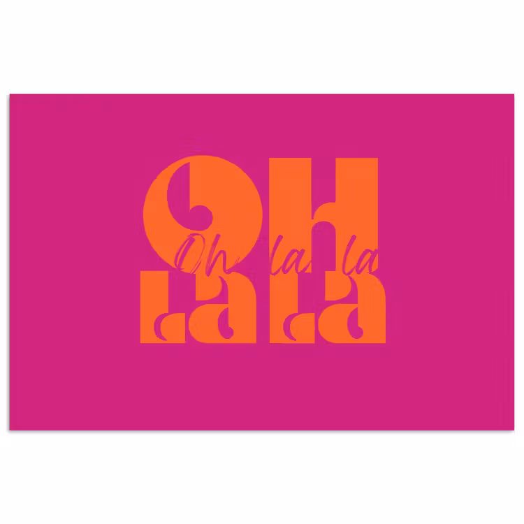 Poster - Oh la la - Roze - Oranje - Gestapelde letters — 1