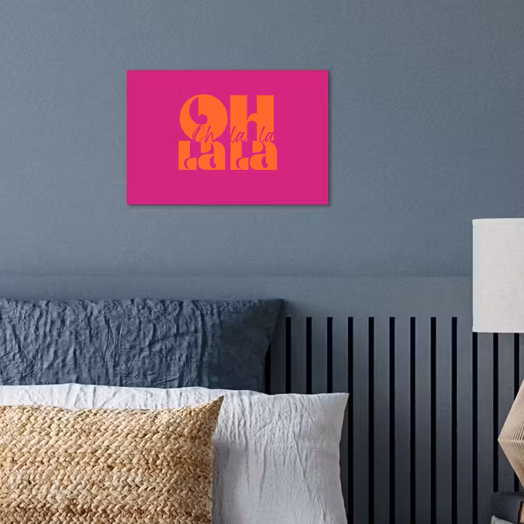 Poster - Oh la la - Roze - Oranje - Gestapelde letters — 3