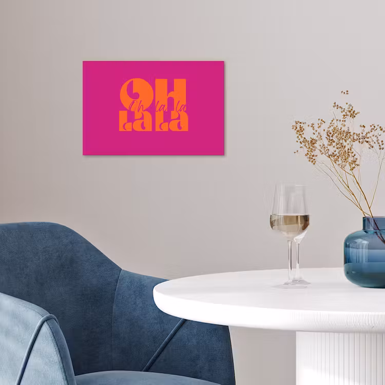 Poster - Oh la la - Roze - Oranje - Gestapelde letters — 4