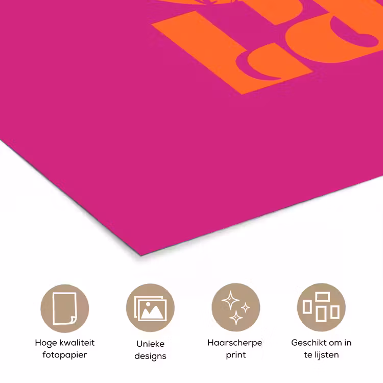 Poster - Oh la la - Roze - Oranje - Gestapelde letters — 5