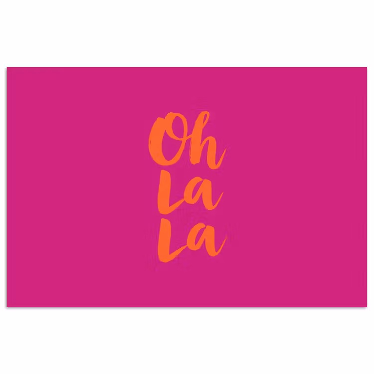Poster - Oh la la - Roze - Oranje - Minimalistisch — 1