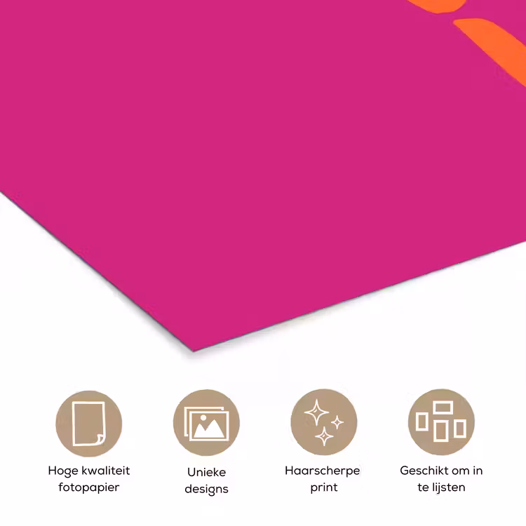 Poster - Oh la la - Roze - Oranje - Minimalistisch — 5
