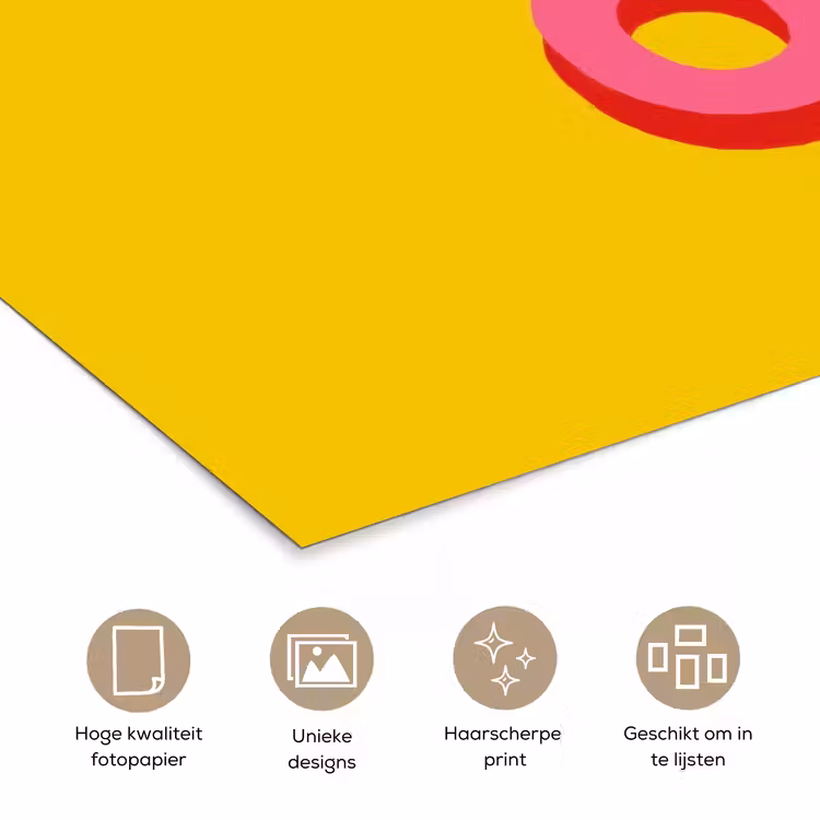 Poster - Oh ok - 3D - Geel - Roze — 5