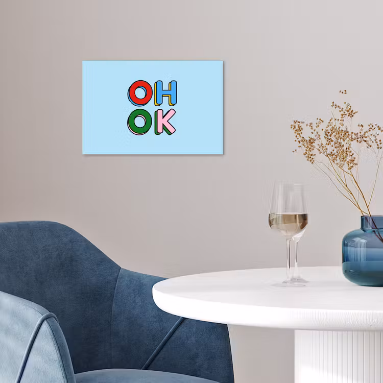 Poster - Oh ok - Blauw - Kleurrijk — 4