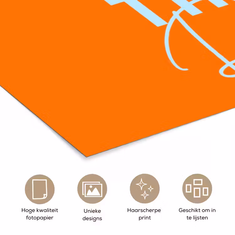 Poster - Oranje - Blauw - Go get that dream — 5