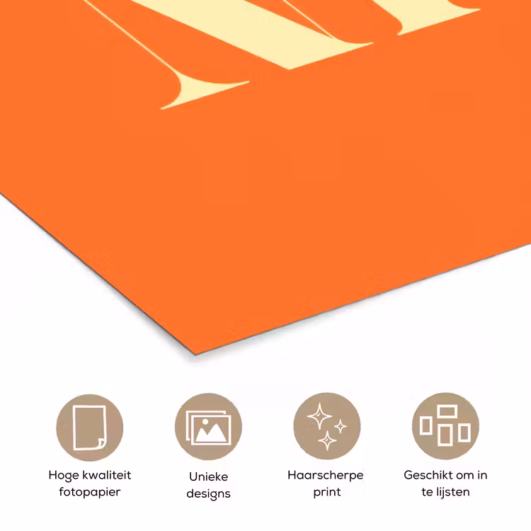 Poster - Oranje - Gebroken wit - Nice — 5