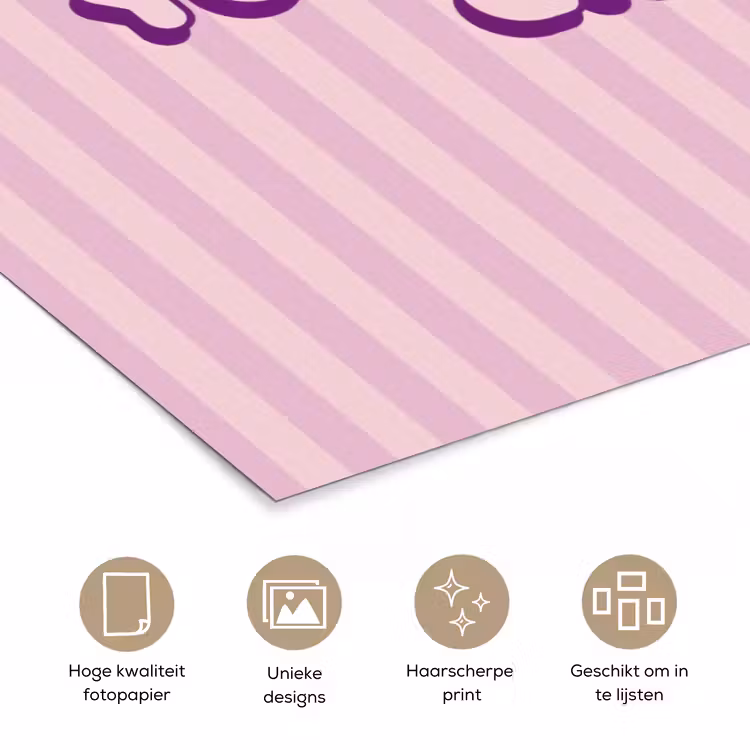 Poster - Paars - Strepen - You're doing great - Schaduw — 5