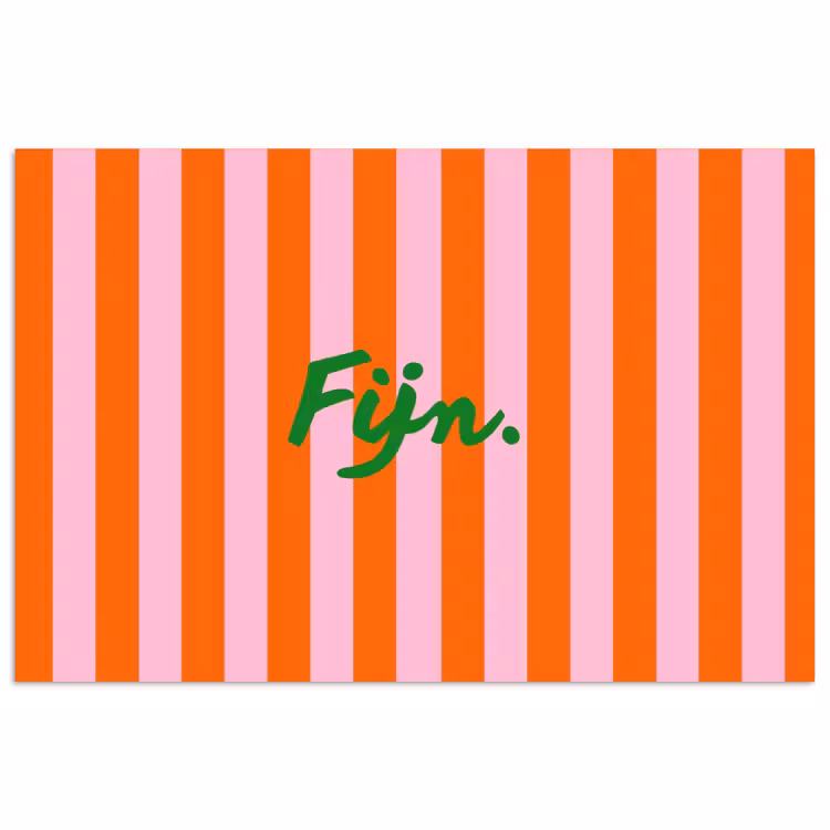 Poster - Patroon - Oranje - Fijn - Strepen — 1