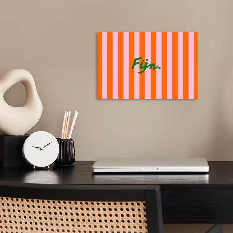 Poster - Patroon - Oranje - Fijn - Strepen — 2