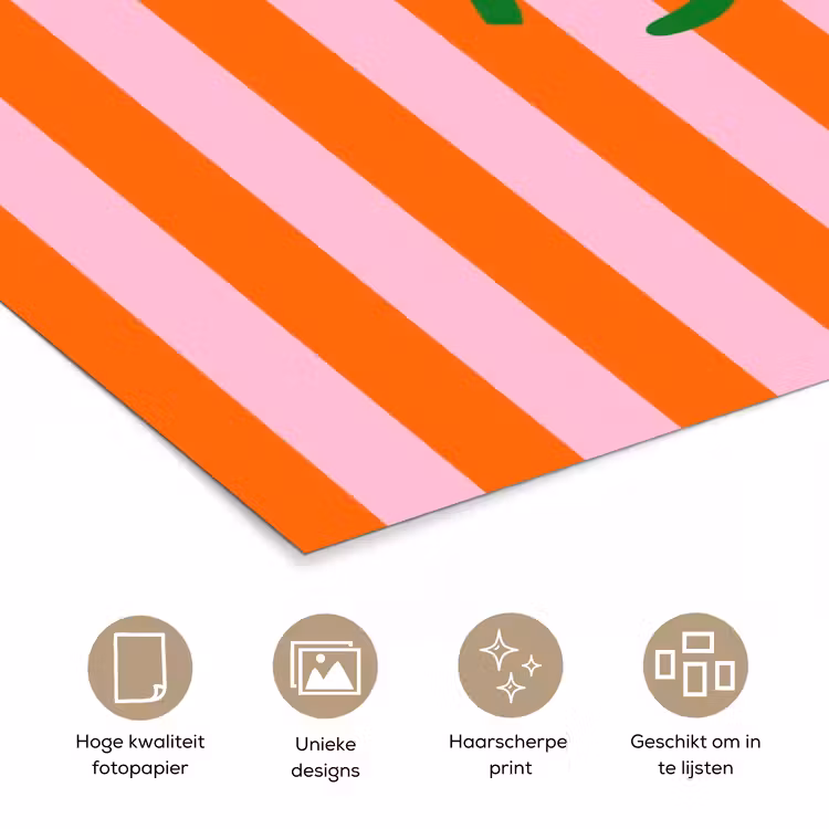 Poster - Patroon - Oranje - Fijn - Strepen — 5