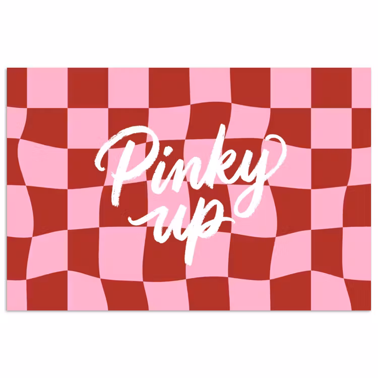 Poster - Pinky up - Geblokt - Bordeauxrood — 1