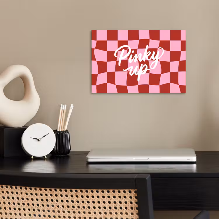 Poster - Pinky up - Geblokt - Bordeauxrood — 2
