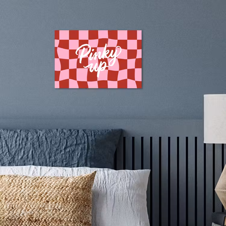 Poster - Pinky up - Geblokt - Bordeauxrood — 3