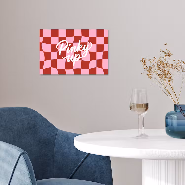 Poster - Pinky up - Geblokt - Bordeauxrood — 4