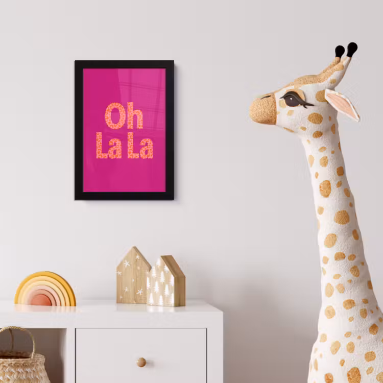 Poster met lijst - Oh la la - Luipaardprint - Roze — 5