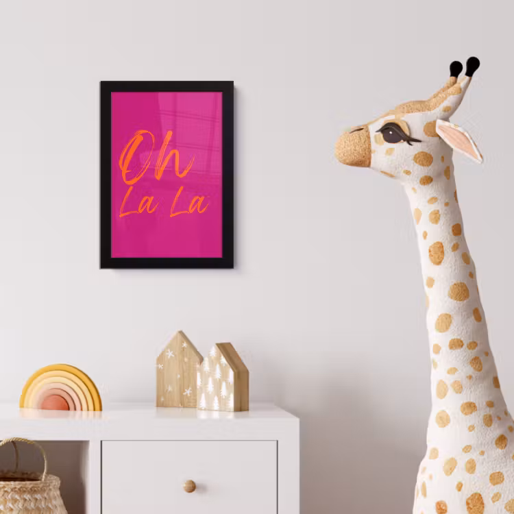 Poster met lijst - Oh la la - Oranje - Roze — 5