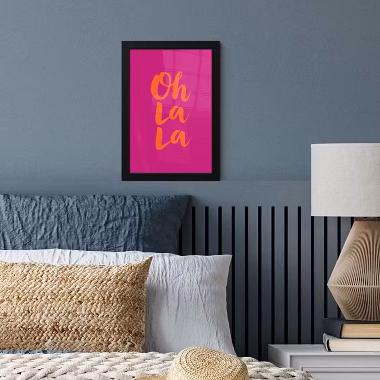 Poster met lijst - Oh la la - Roze - Oranje - Minimalistisch — 4