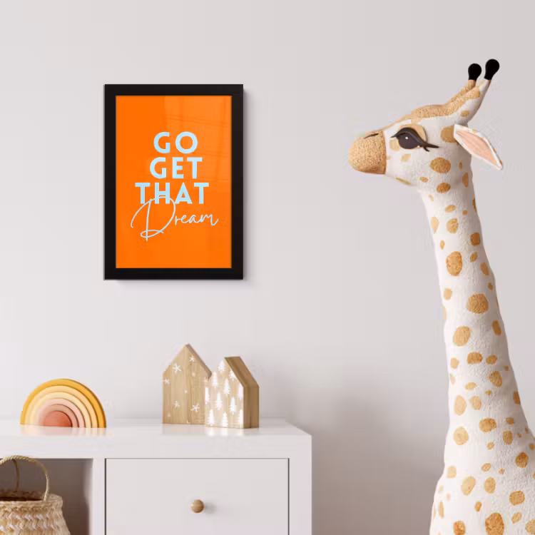 Poster met lijst - Oranje - Blauw - Go get that dream — 5