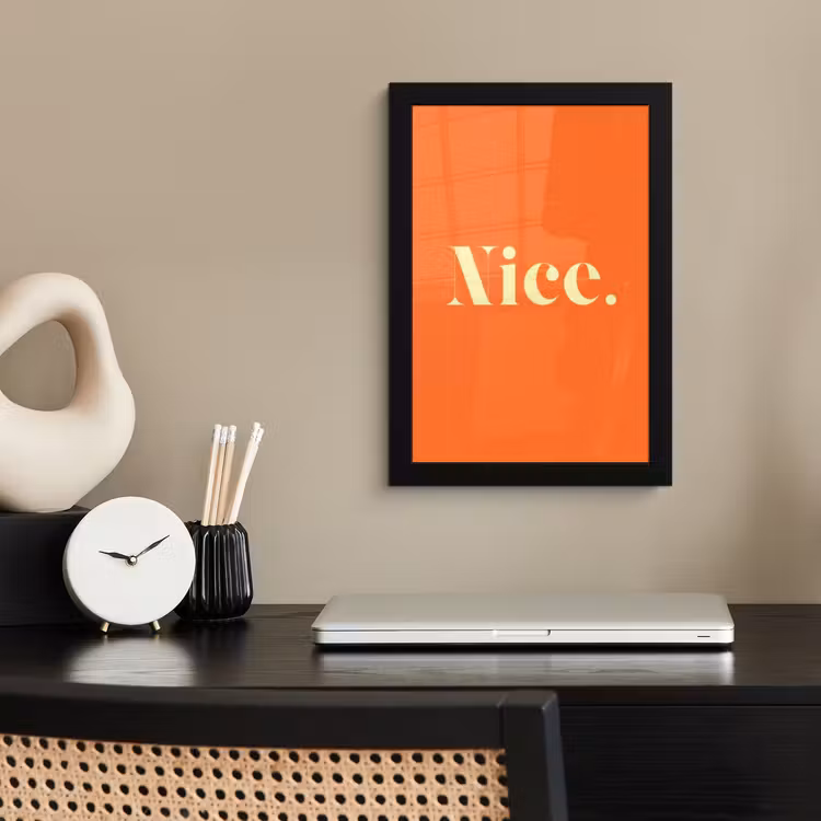 Poster met lijst - Oranje - Gebroken wit - Nice — 3