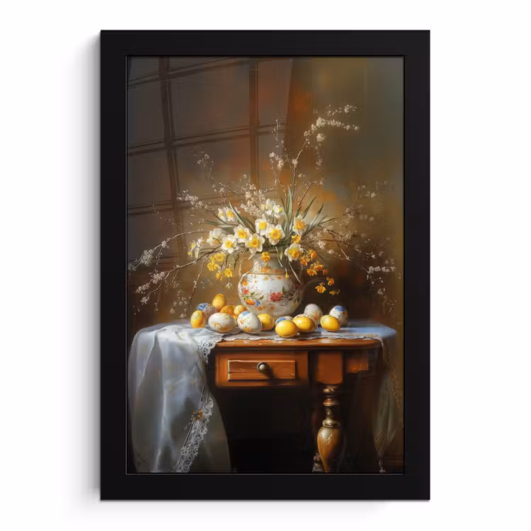 Poster met lijst - Paaseieren - Stilleven - Vaas — 1