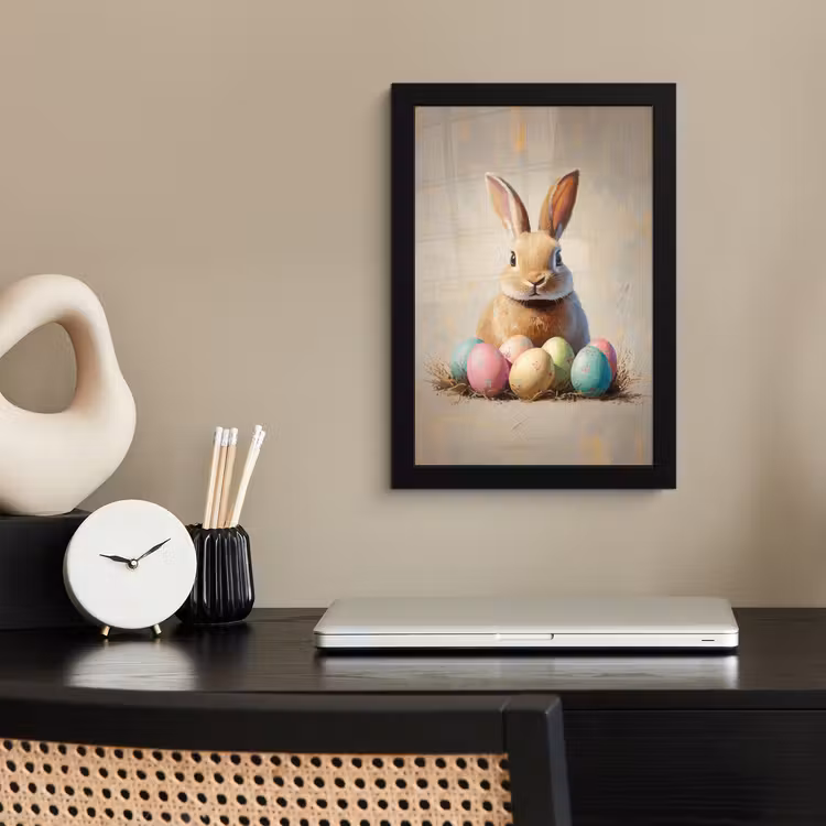 Poster met lijst - Paashaas - Pastel - Eieren — 3